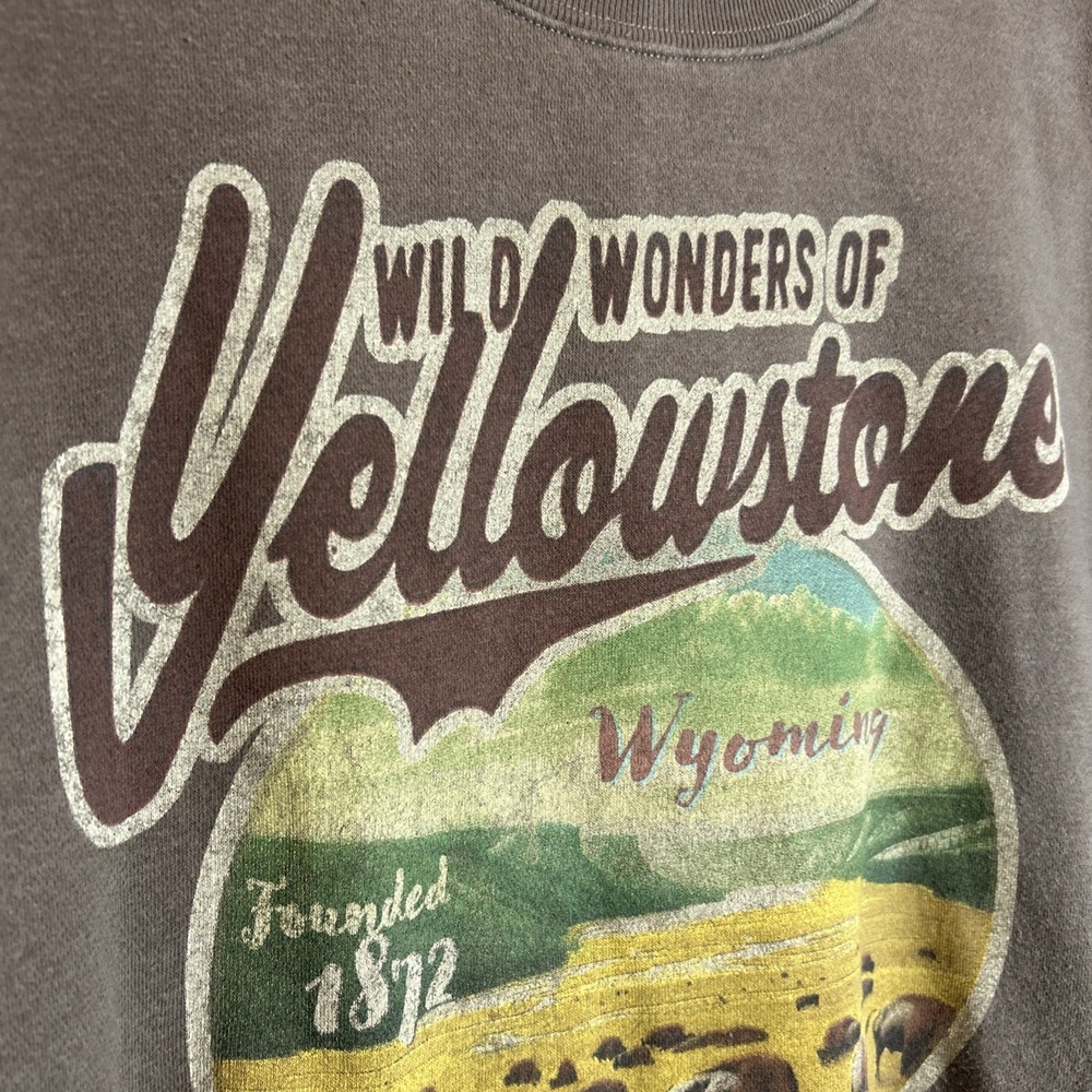 State of Mine Yellowstone Wyoming Bison Graphic Sweatshirt Pullover Size M - Picture 4 of 10